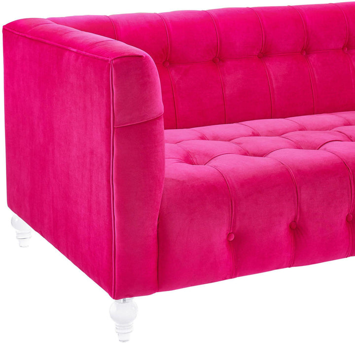 TOV Furniture Bea Hot Pink Velvet Sofa SOFAS + SECTIONALS