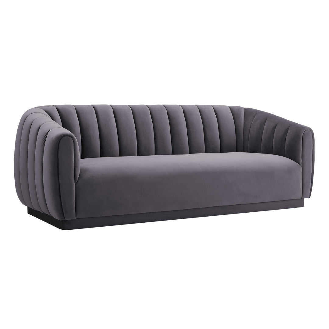American Home Furniture | TOV Furniture - Arno Grey Velvet Sofa