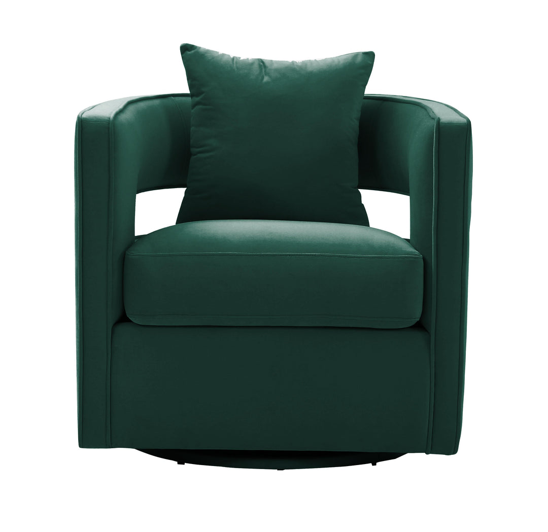 TOV Furniture Kennedy Forest Green Swivel Chair ACCENT + LOUNGE CHAIRS