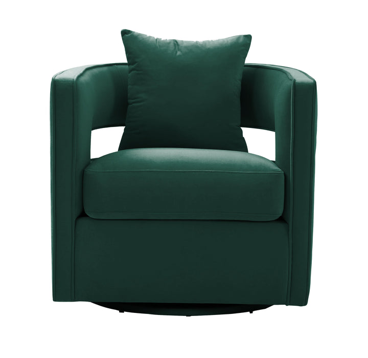 TOV Furniture Kennedy Forest Green Swivel Chair ACCENT + LOUNGE CHAIRS