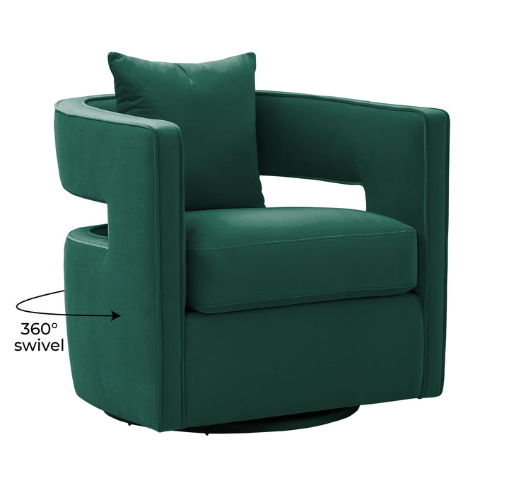 American Home Furniture | TOV Furniture - Kennedy Forest Green Swivel Chair