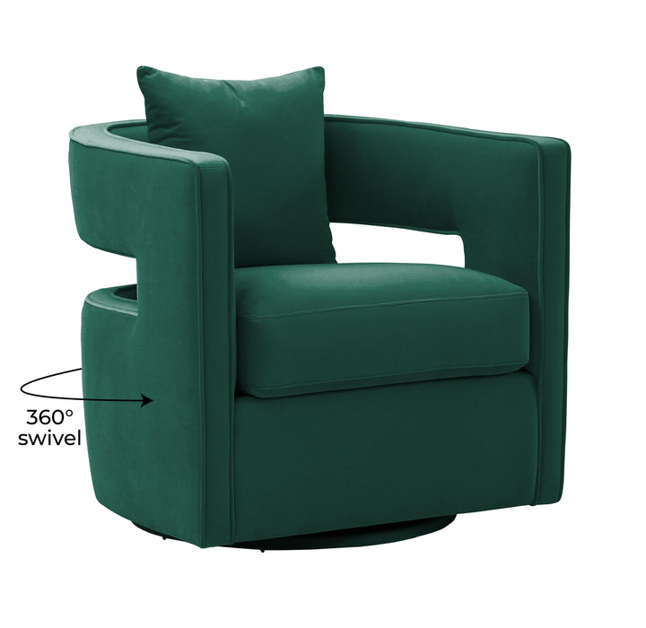 TOV Furniture Kennedy Forest Green Swivel Chair ACCENT + LOUNGE CHAIRS