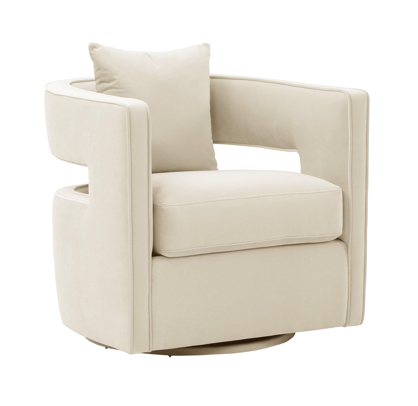 TOV Furniture Kennedy Cream Swivel Chair ACCENT + LOUNGE CHAIRS
