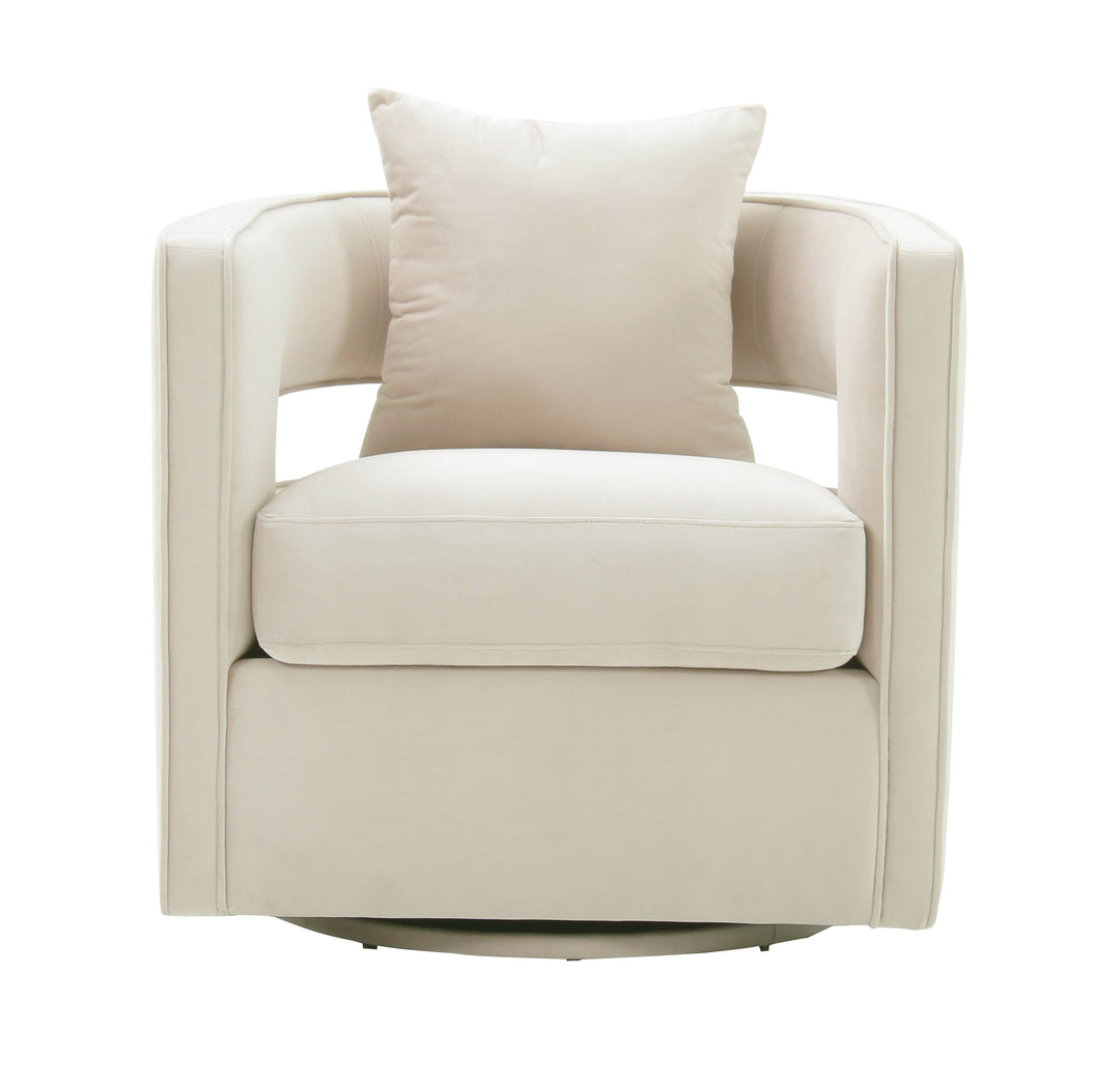 American Home Furniture | TOV Furniture - Kennedy Cream Swivel Chair