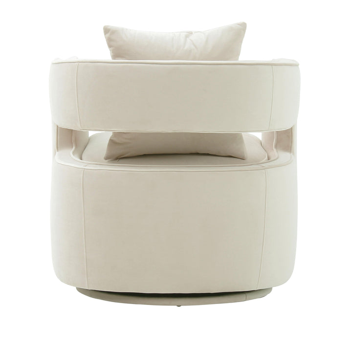 American Home Furniture | TOV Furniture - Kennedy Cream Swivel Chair