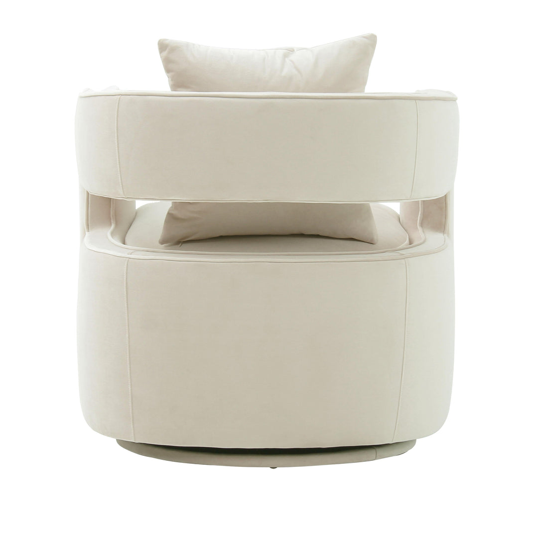 TOV Furniture Kennedy Cream Swivel Chair ACCENT + LOUNGE CHAIRS