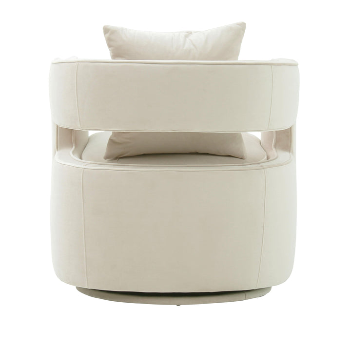 TOV Furniture Kennedy Cream Swivel Chair ACCENT + LOUNGE CHAIRS