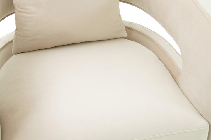 TOV Furniture Kennedy Cream Swivel Chair ACCENT + LOUNGE CHAIRS
