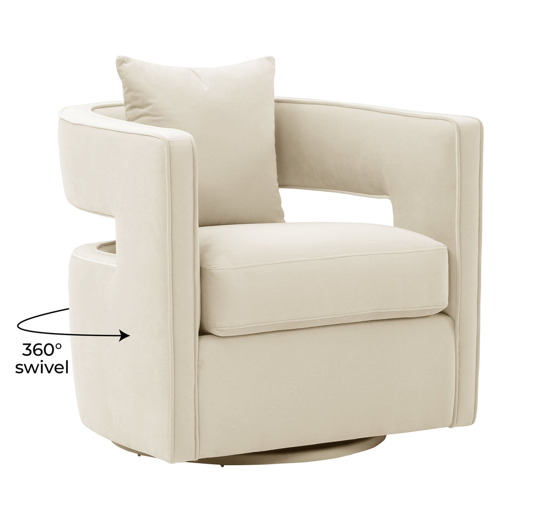 American Home Furniture | TOV Furniture - Kennedy Cream Swivel Chair