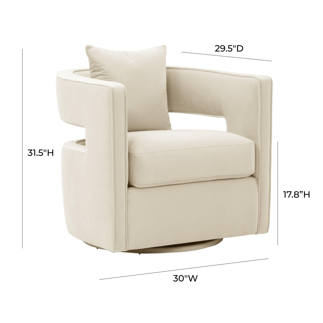 American Home Furniture | TOV Furniture - Kennedy Cream Swivel Chair