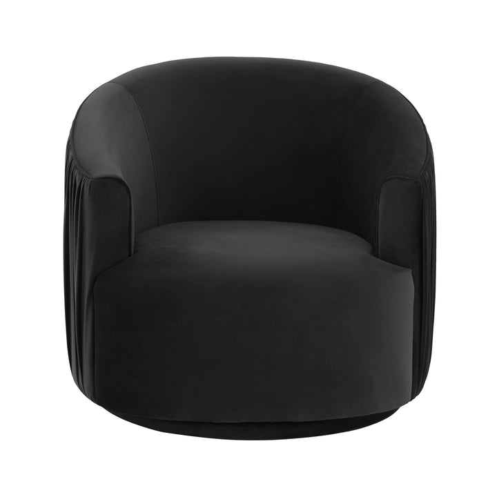 American Home Furniture | TOV Furniture - London Black Pleated Swivel Chair