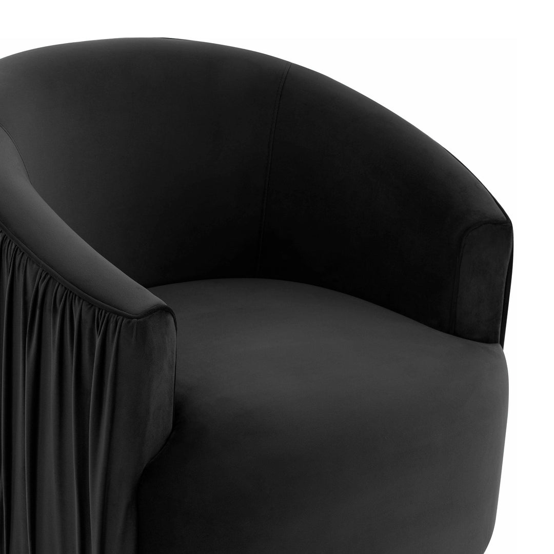 American Home Furniture | TOV Furniture - London Black Pleated Swivel Chair