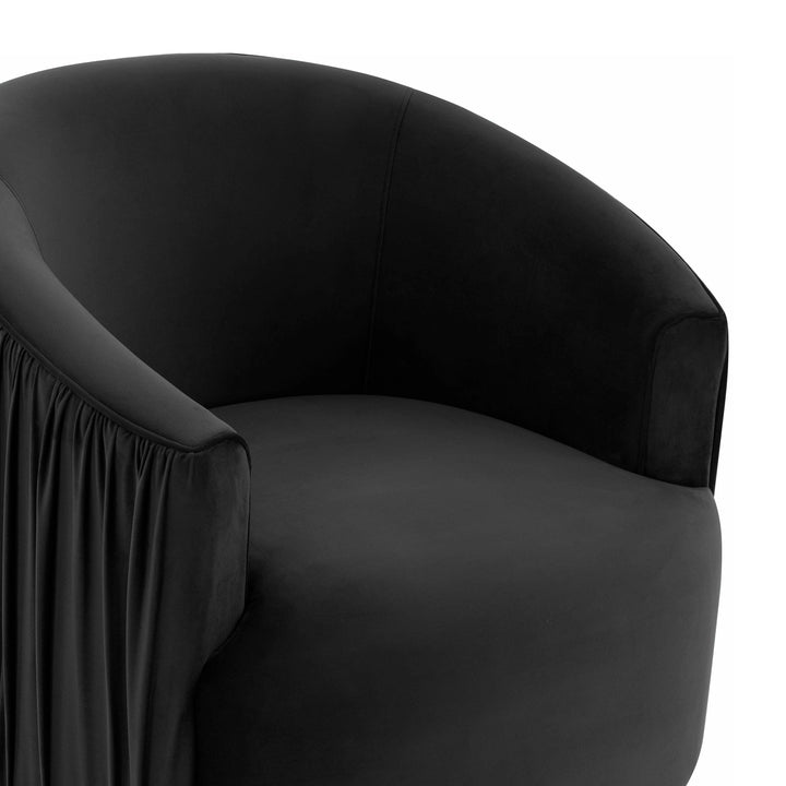 American Home Furniture | TOV Furniture - London Black Pleated Swivel Chair