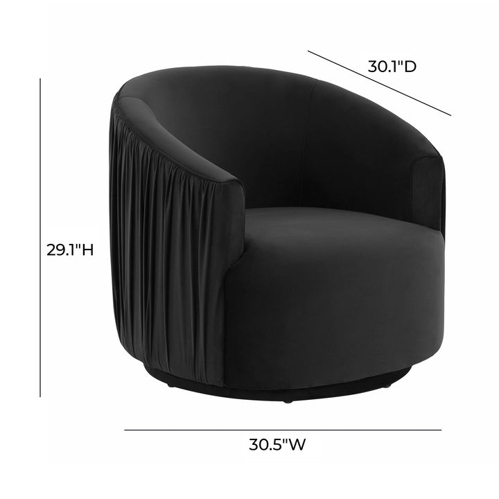 American Home Furniture | TOV Furniture - London Black Pleated Swivel Chair