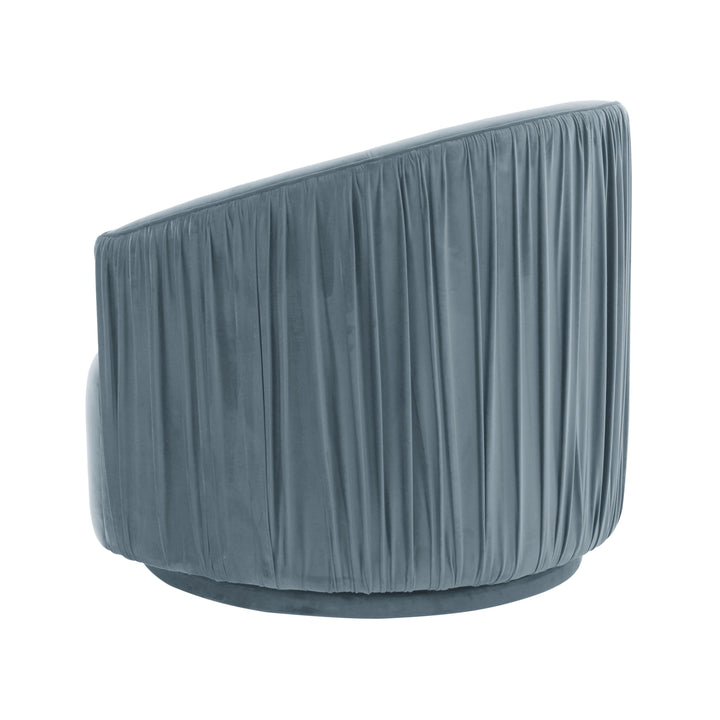American Home Furniture | TOV Furniture - London Blue Pleated Swivel Chair
