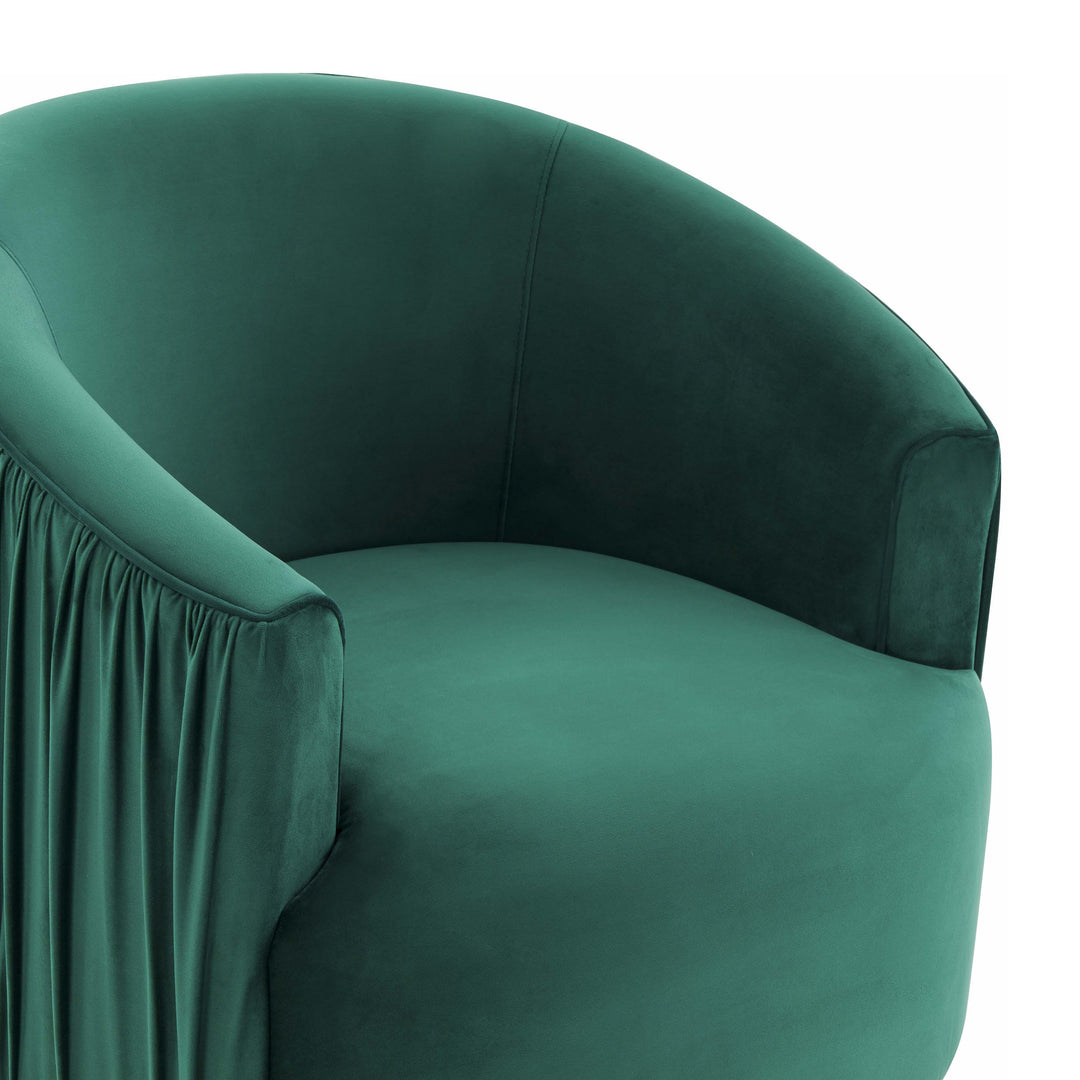 American Home Furniture | TOV Furniture - London Forest Green Pleated Swivel Chair