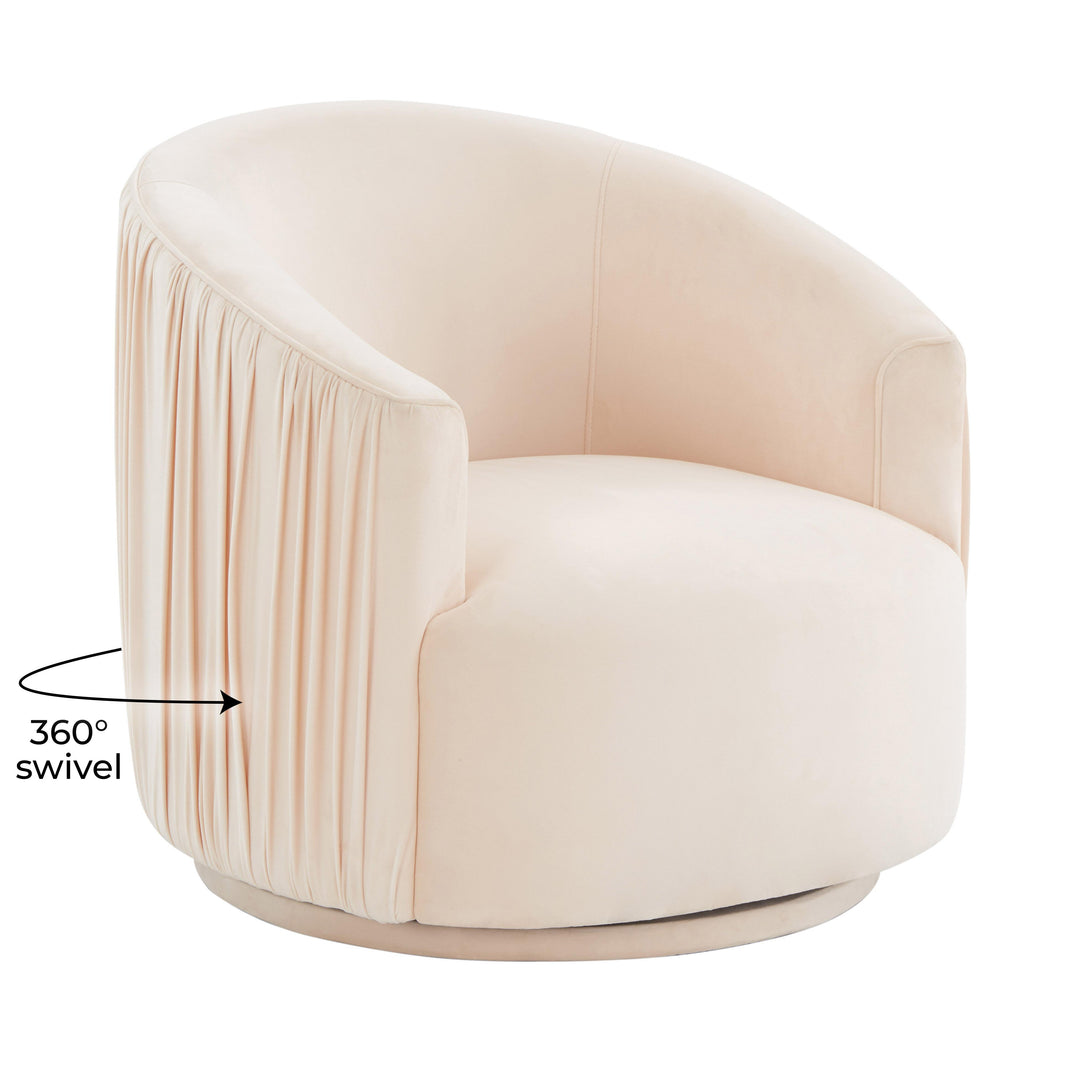 American Home Furniture | TOV Furniture - London Peche Pleated Swivel Chair