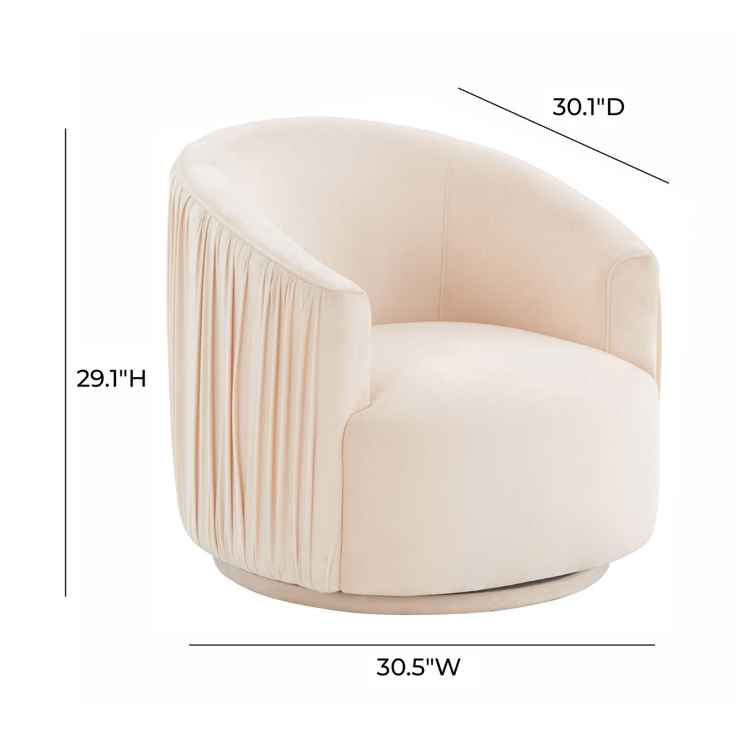 American Home Furniture | TOV Furniture - London Peche Pleated Swivel Chair