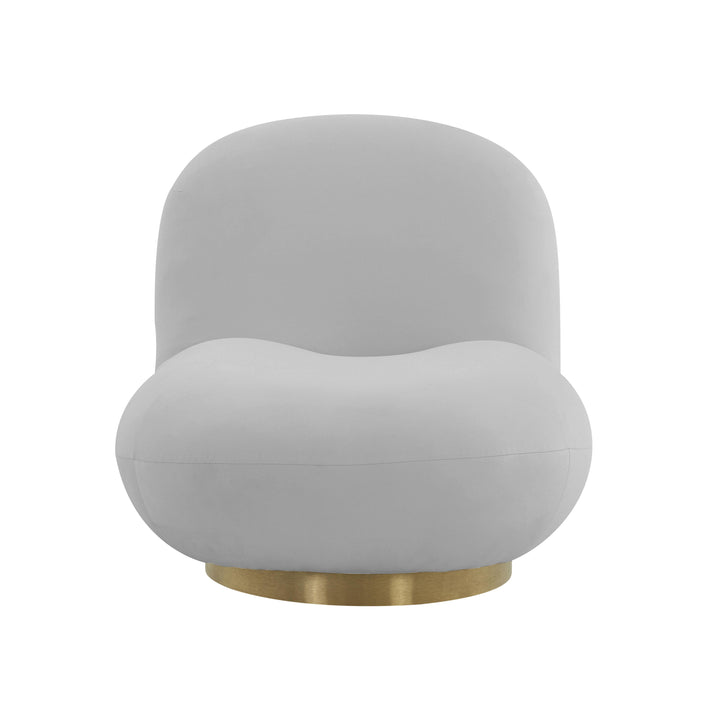 American Home Furniture | TOV Furniture - Emily Grey Velvet Swivel Chair