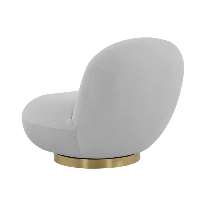 American Home Furniture | TOV Furniture - Emily Grey Velvet Swivel Chair