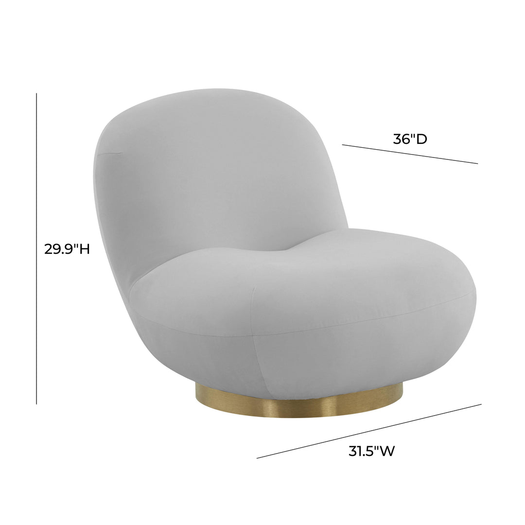 American Home Furniture | TOV Furniture - Emily Grey Velvet Swivel Chair