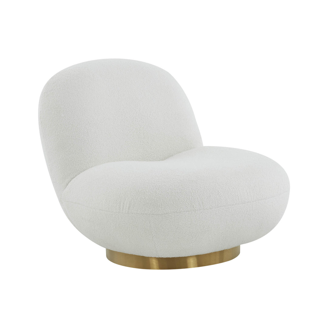 American Home Furniture | TOV Furniture - Emily White Boucle Swivel Chair