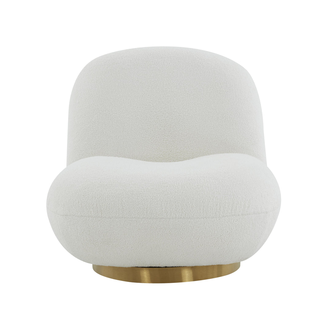 American Home Furniture | TOV Furniture - Emily White Boucle Swivel Chair