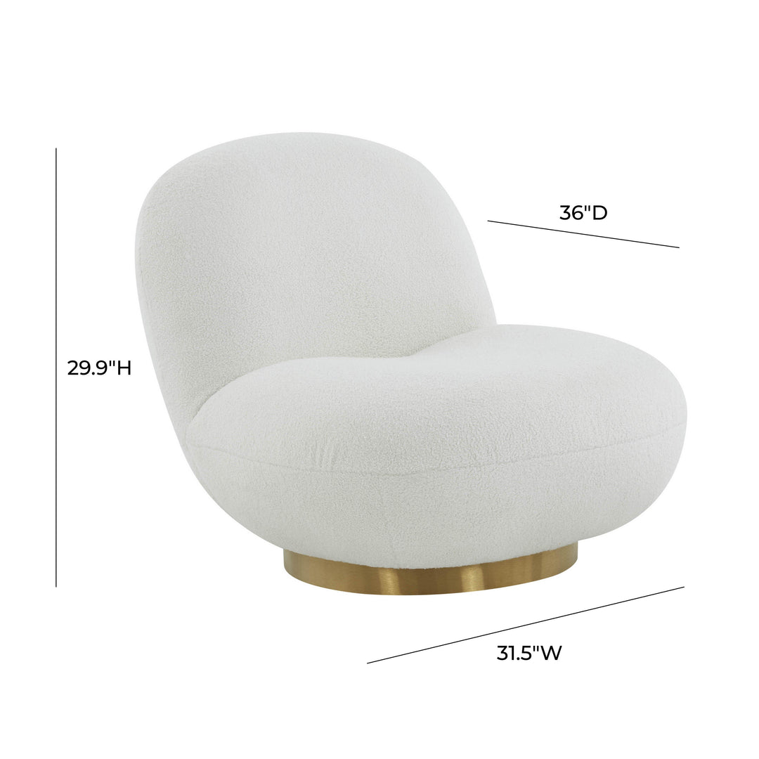 American Home Furniture | TOV Furniture - Emily White Boucle Swivel Chair