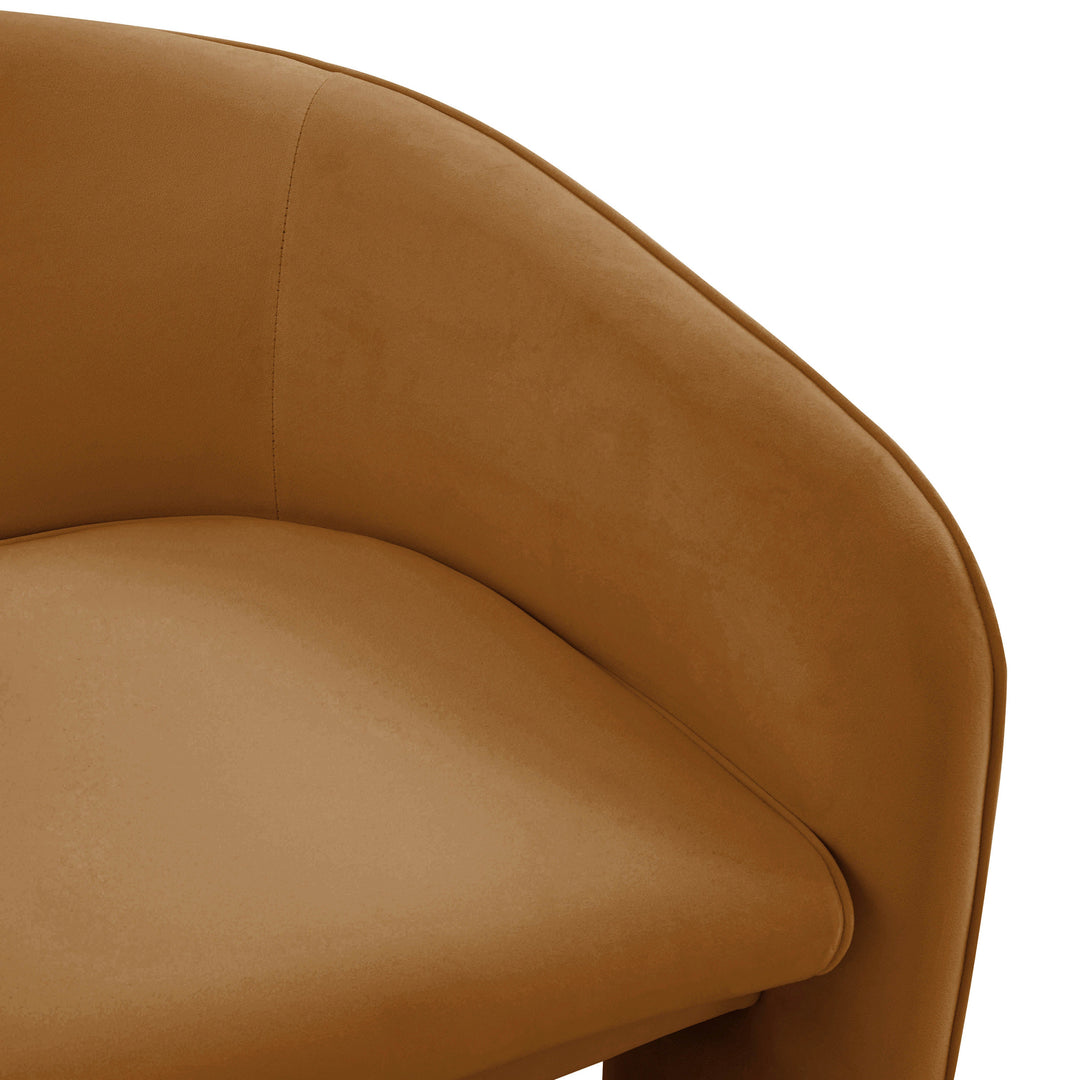 TOV Furniture Marla Cognac Velvet Accent Chair ACCENT + LOUNGE CHAIRS