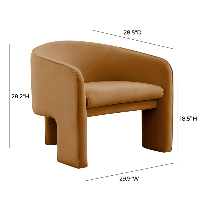 TOV Furniture Marla Cognac Velvet Accent Chair ACCENT + LOUNGE CHAIRS