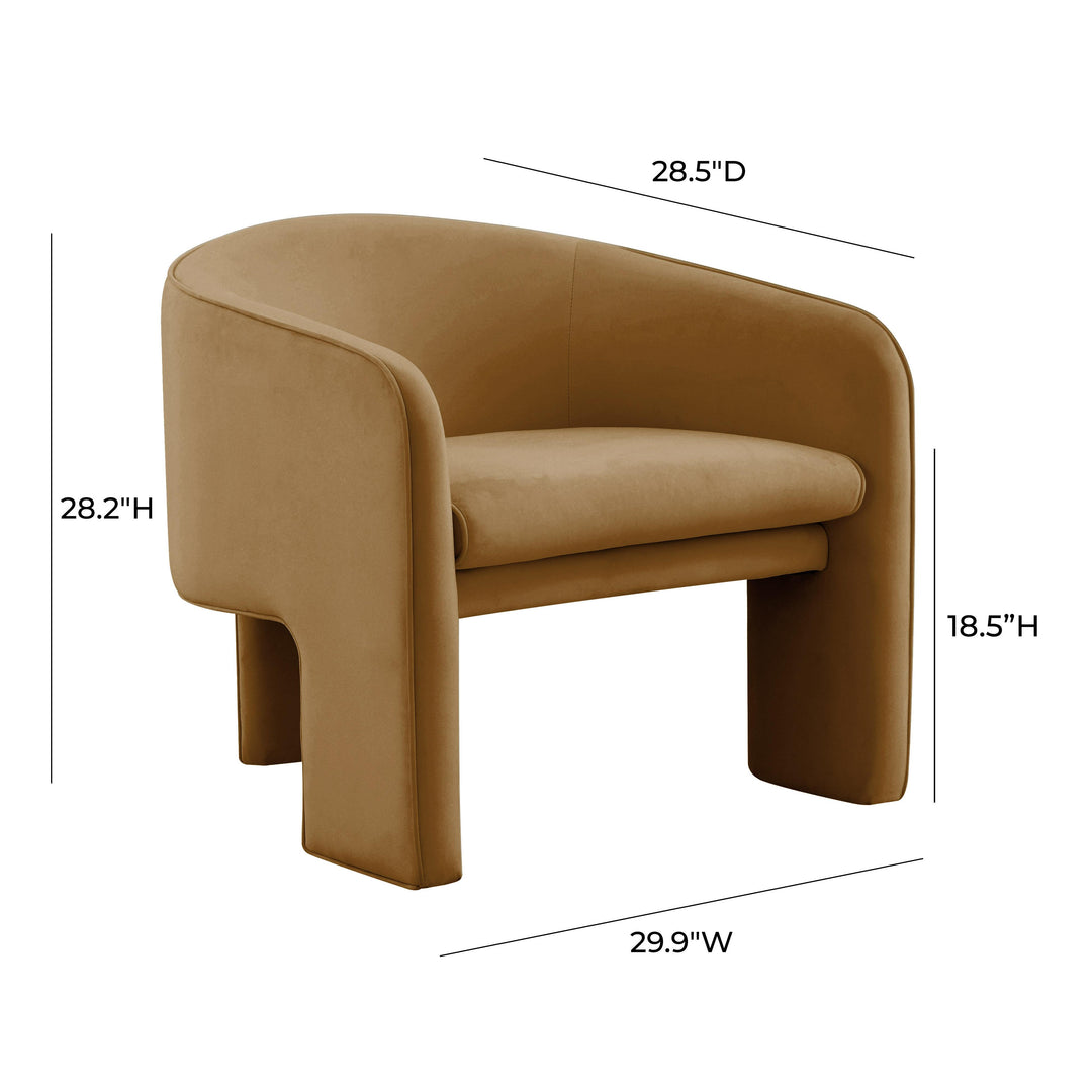 American Home Furniture | TOV Furniture - Marla Cognac Velvet Accent Chair