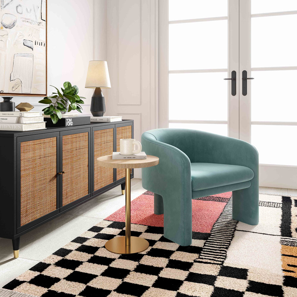 American Home Furniture | TOV Furniture - Marla Sea Blue Velvet Accent Chair