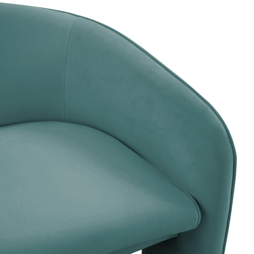 TOV Furniture Marla Sea Blue Velvet Accent Chair ACCENT + LOUNGE CHAIRS