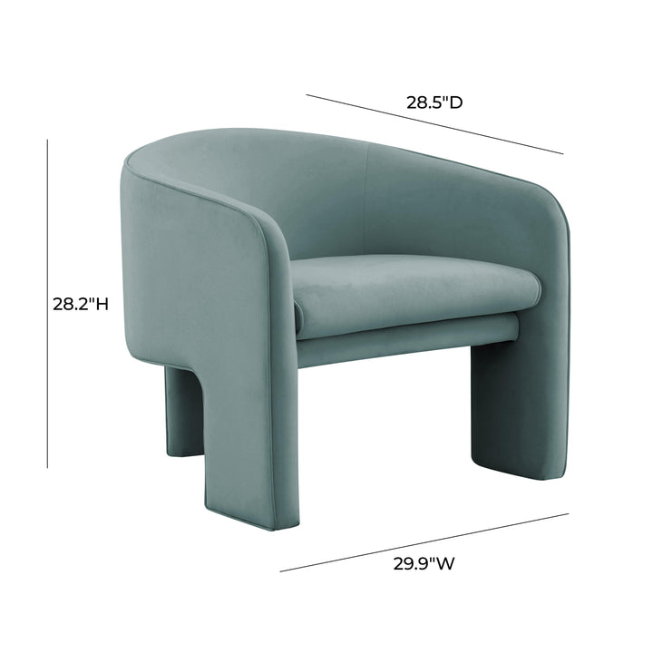 TOV Furniture Marla Sea Blue Velvet Accent Chair ACCENT + LOUNGE CHAIRS