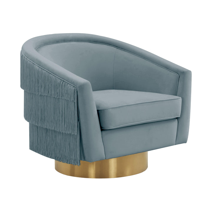 American Home Furniture | TOV Furniture - Flapper Bluestone Swivel Chair