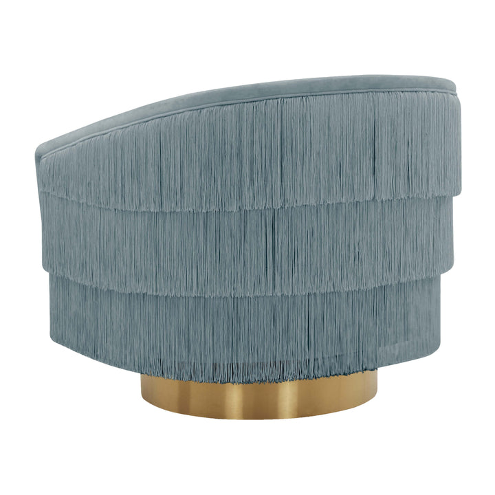 American Home Furniture | TOV Furniture - Flapper Bluestone Swivel Chair