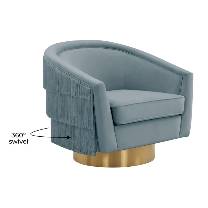 American Home Furniture | TOV Furniture - Flapper Bluestone Swivel Chair