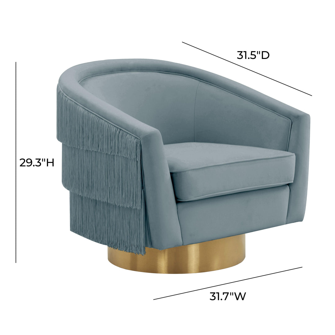 American Home Furniture | TOV Furniture - Flapper Bluestone Swivel Chair