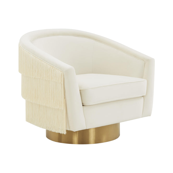 American Home Furniture | TOV Furniture - Flapper Cream Swivel Chair