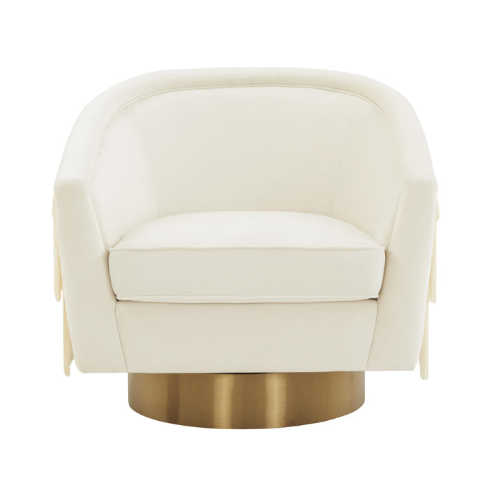 American Home Furniture | TOV Furniture - Flapper Cream Swivel Chair