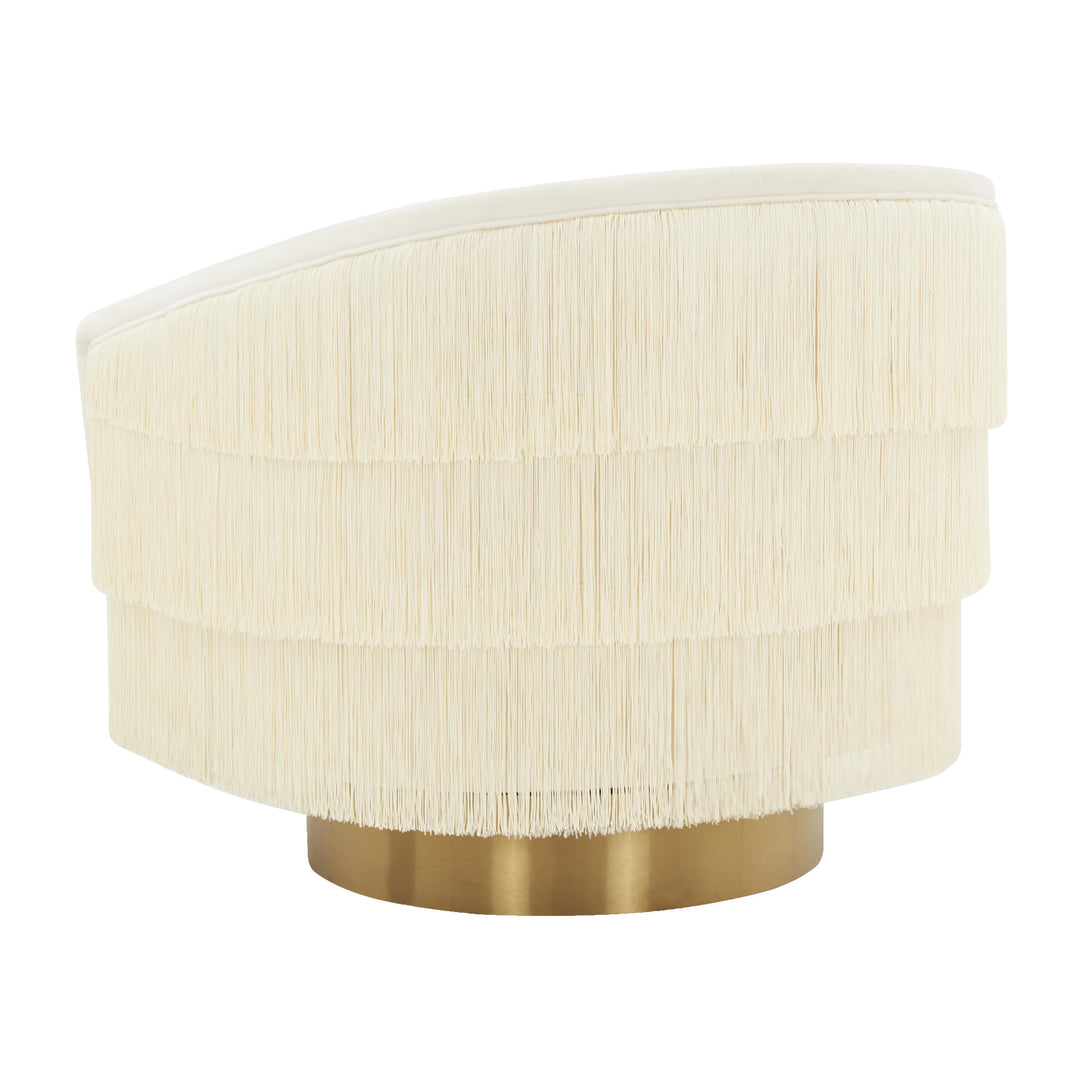 American Home Furniture | TOV Furniture - Flapper Cream Swivel Chair