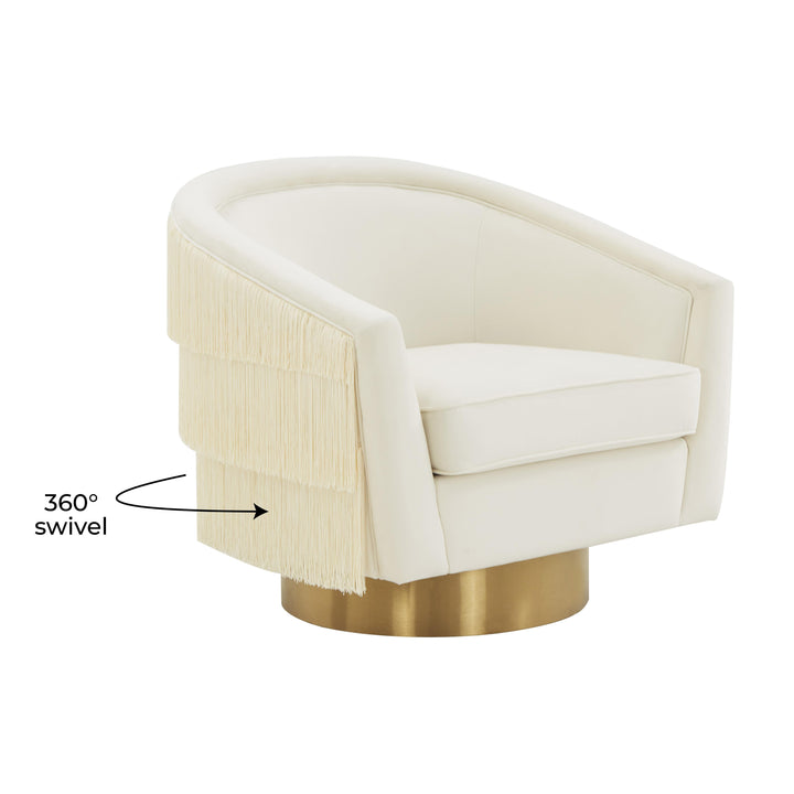 American Home Furniture | TOV Furniture - Flapper Cream Swivel Chair