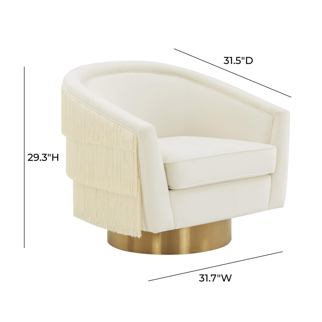 American Home Furniture | TOV Furniture - Flapper Cream Swivel Chair