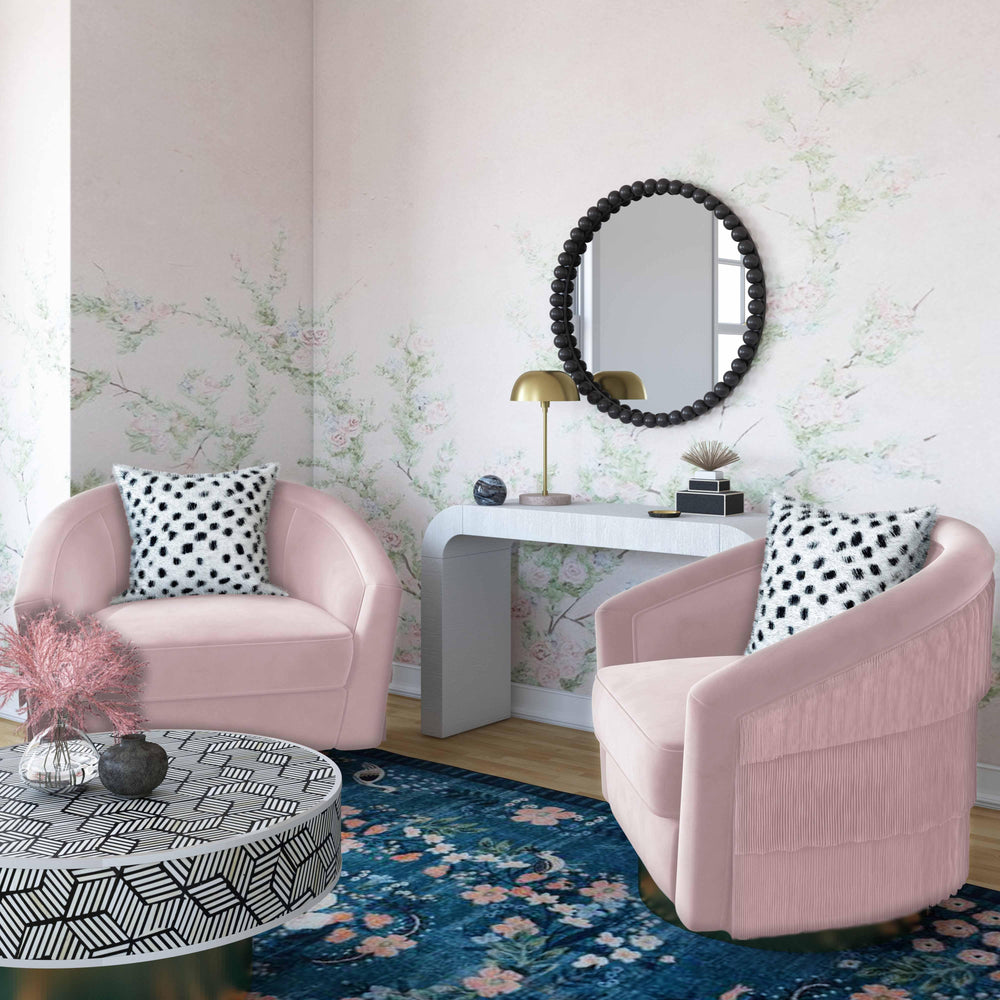 American Home Furniture | TOV Furniture - Flapper Blush Swivel Chair