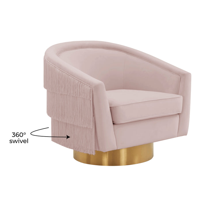 American Home Furniture | TOV Furniture - Flapper Blush Swivel Chair