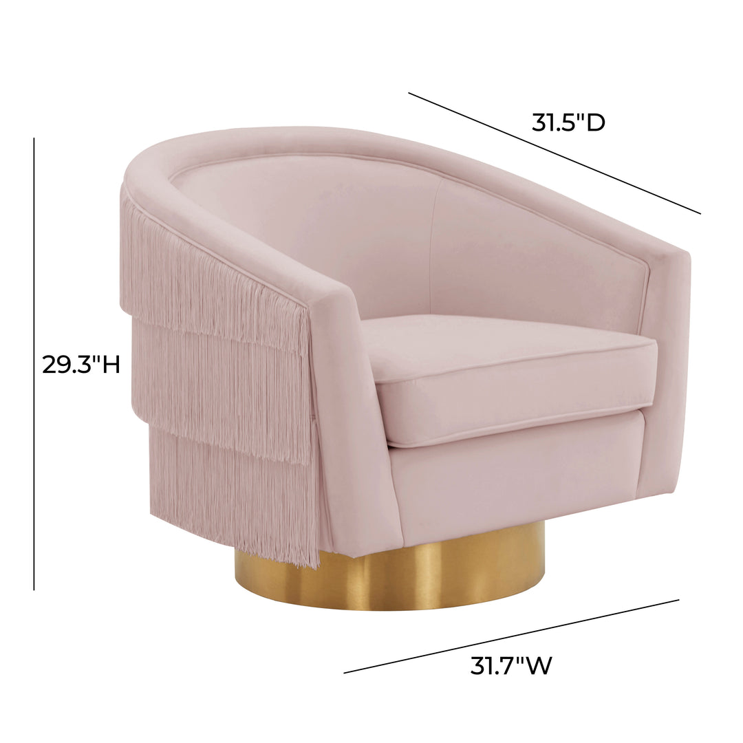 American Home Furniture | TOV Furniture - Flapper Blush Swivel Chair