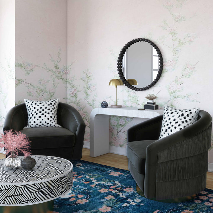 American Home Furniture | TOV Furniture - Flapper Black Swivel Chair