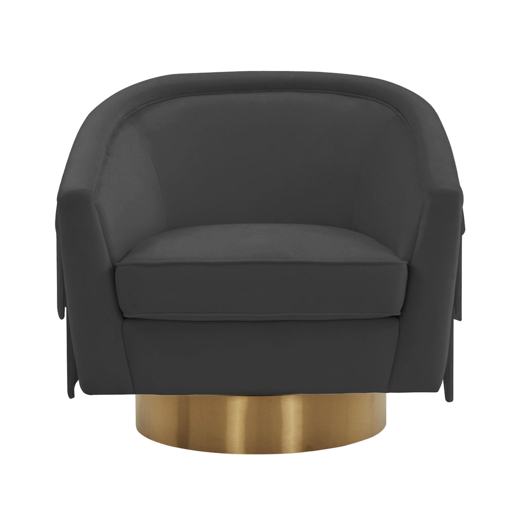 American Home Furniture | TOV Furniture - Flapper Black Swivel Chair