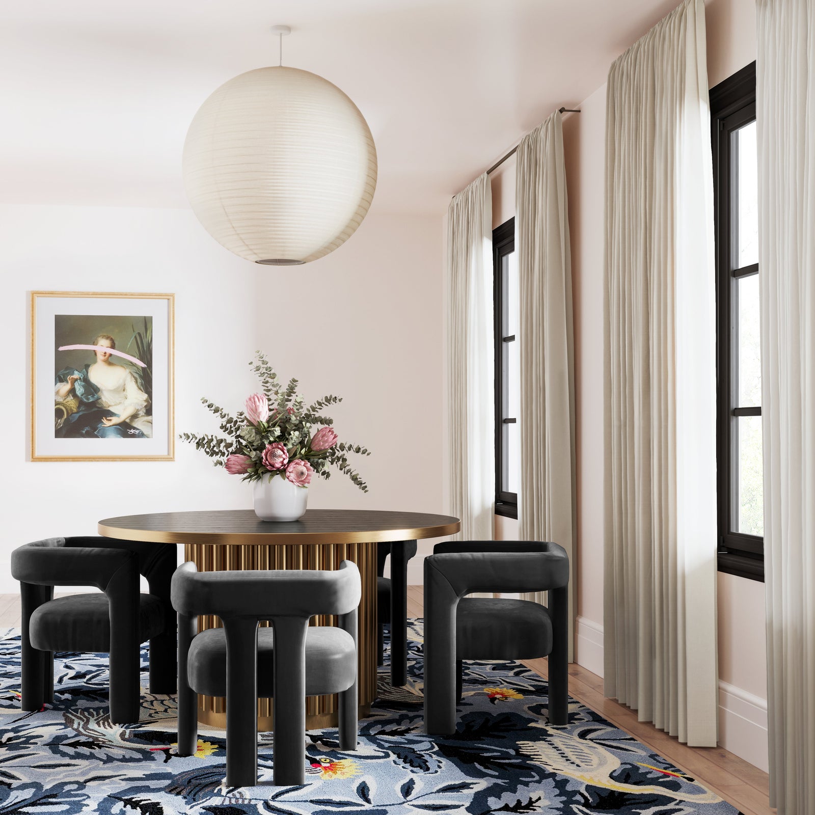 TOV Furniture Sloane Black Velvet Chair ACCENT + LOUNGE CHAIRS