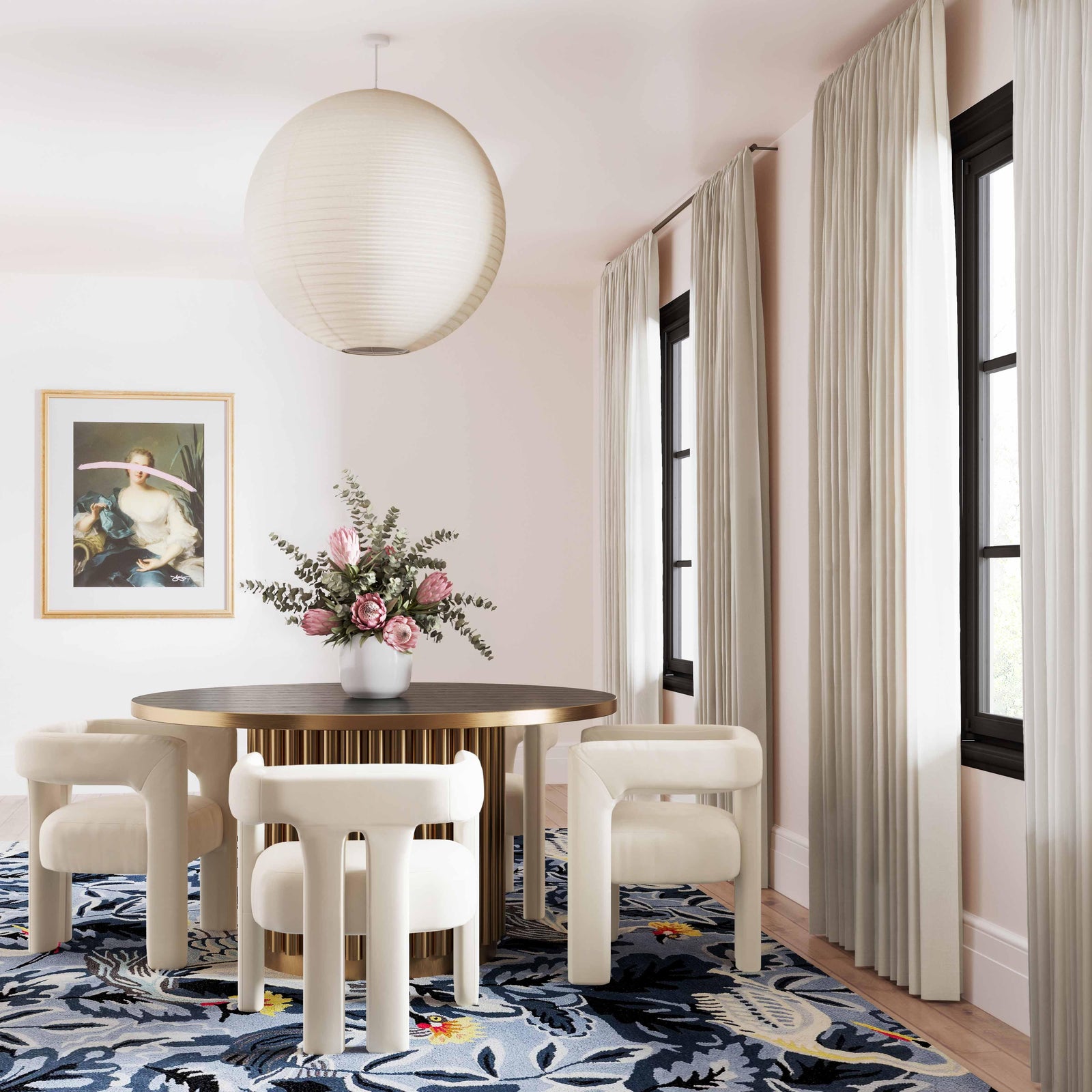 TOV Furniture Sloane Cream Velvet Chair ACCENT + LOUNGE CHAIRS